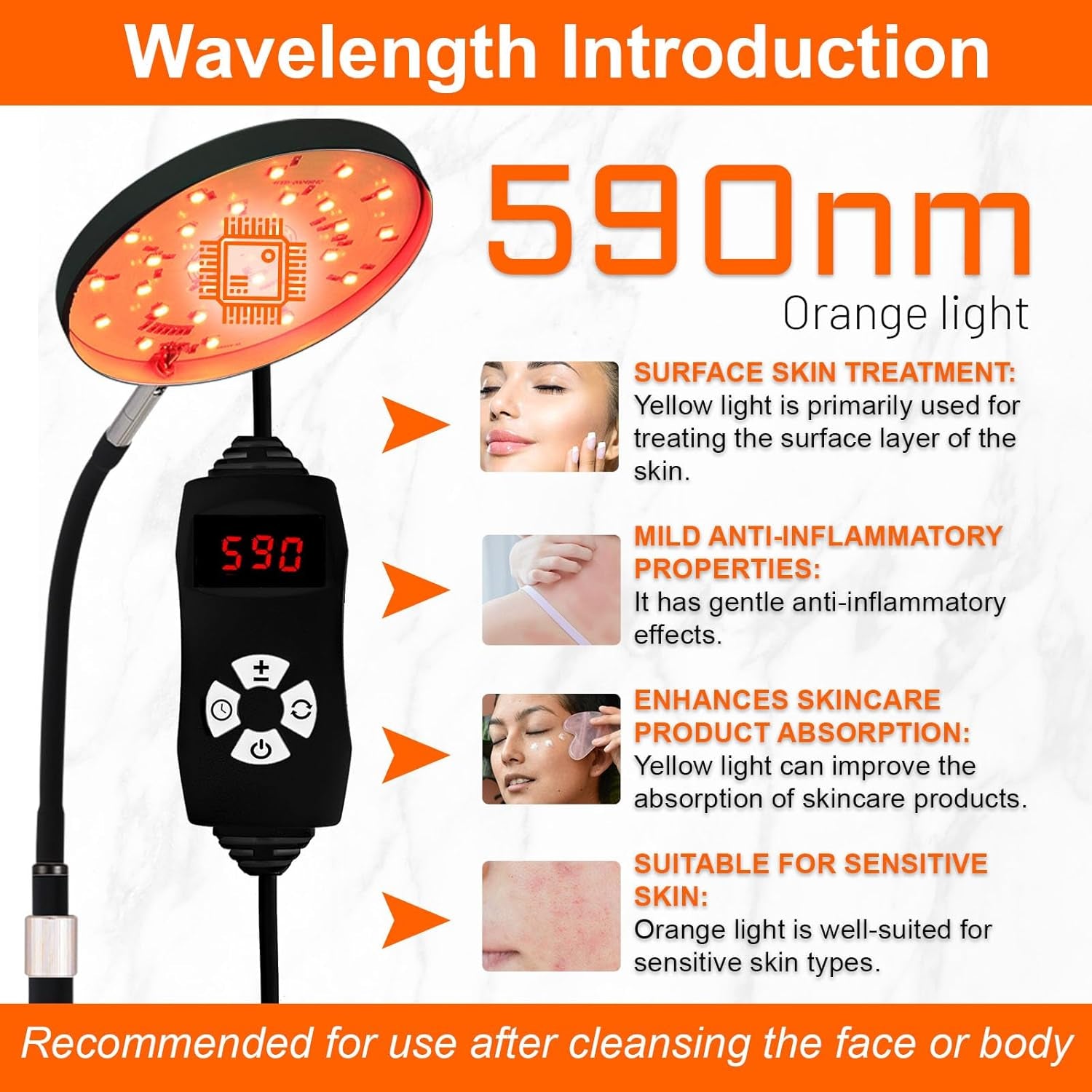 Red Light Therapy Lamp for Face- Facial and Body Treatment with Adjustable Height Stand, 120 Leds, 660Nm, 850Nm, 940Nm - Alleviate Muscle Soreness, Skin Vitalit