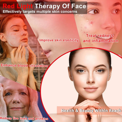 Red Light Therapy Lamp for Face- Facial and Body Treatment with Adjustable Height Stand, 120 Leds, 660Nm, 850Nm, 940Nm - Alleviate Muscle Soreness, Skin Vitalit